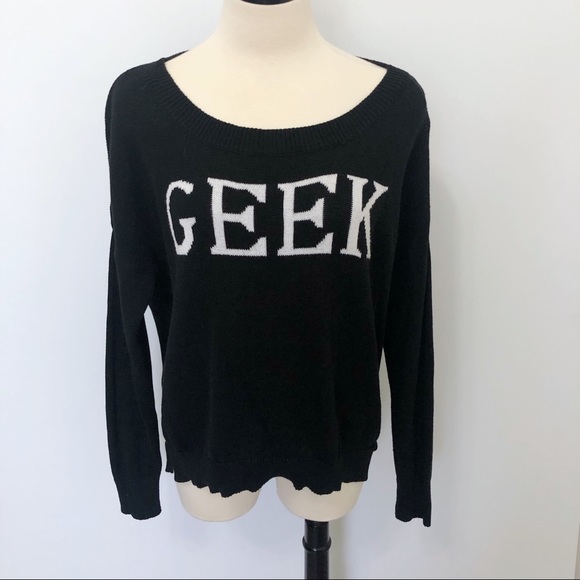 Fifty Street Sweaters - Fifty Street Geek Black White Knit Sweater